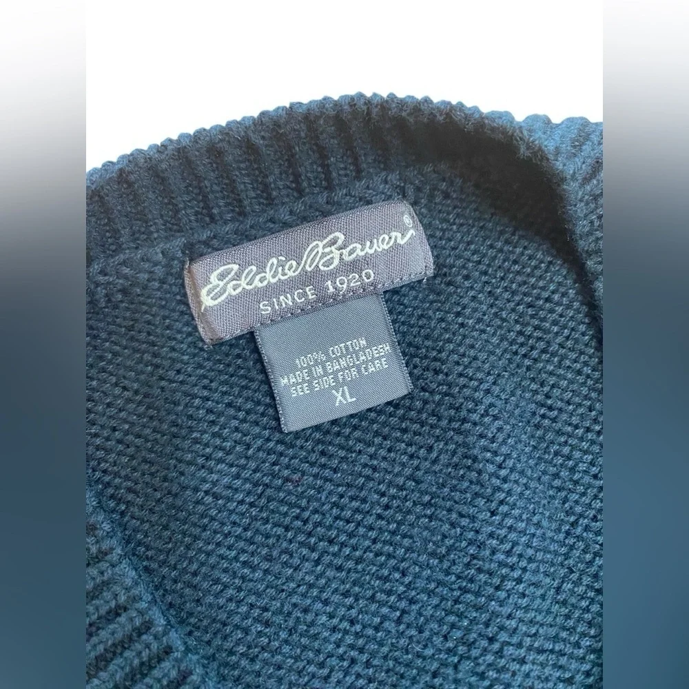 Eddie Bauer Sweater Men’s XL Cotton Winter Dad Grandpa 90s Preppy Coastal Casual